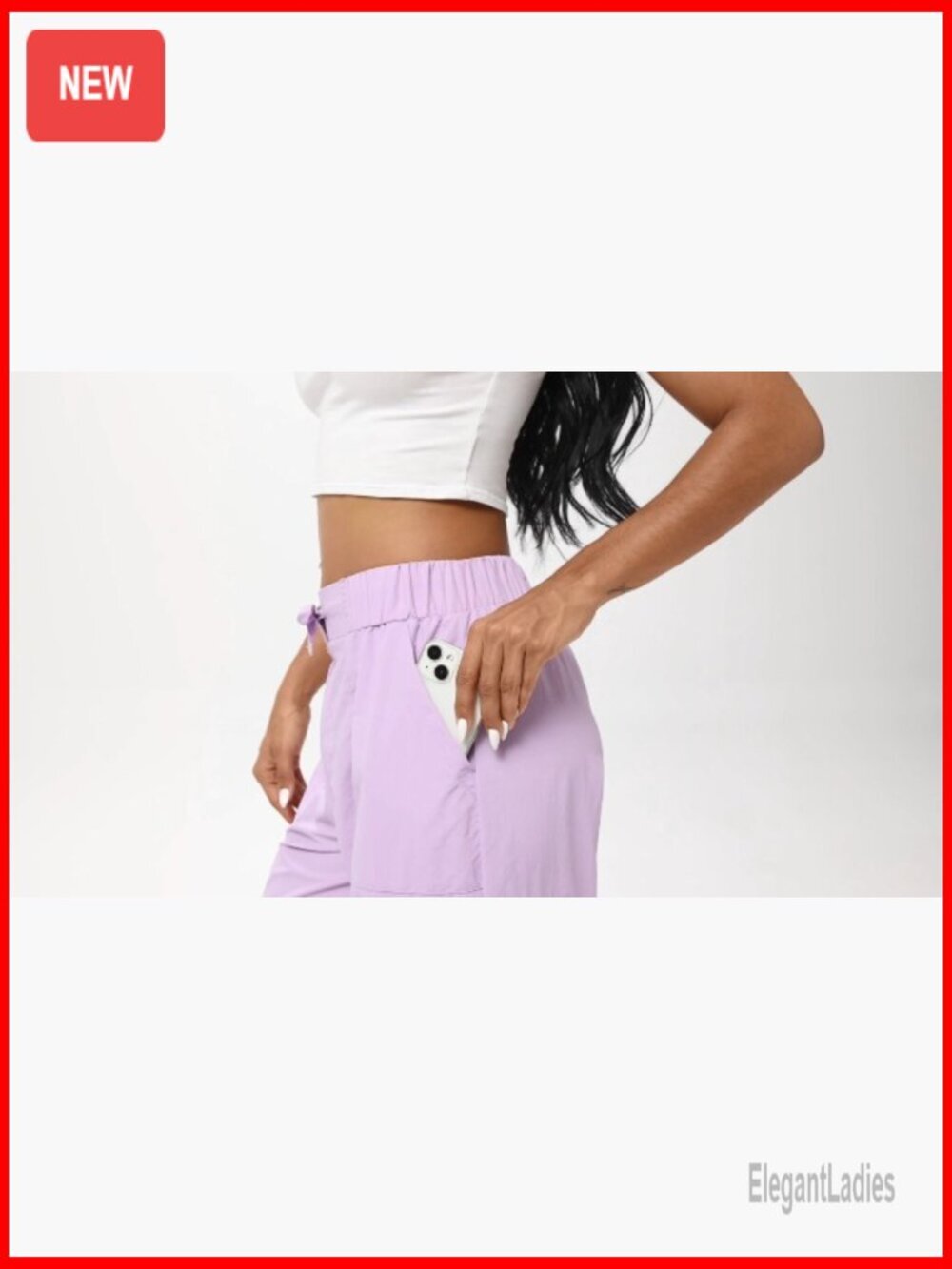 Lightweight Cargo Joggers with Drawstring Waist, Quick-Dry Nylon Pants - Picture 7 of 7